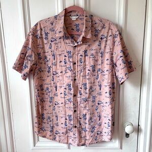 Ripzone Men’s Wallace Short Sleeve Button Front Hawaiian Print Cotton Shirt